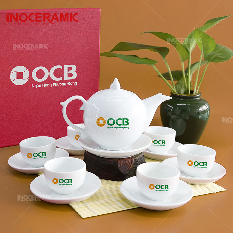 Ấm Chén Quà Tặng In Logo OCB