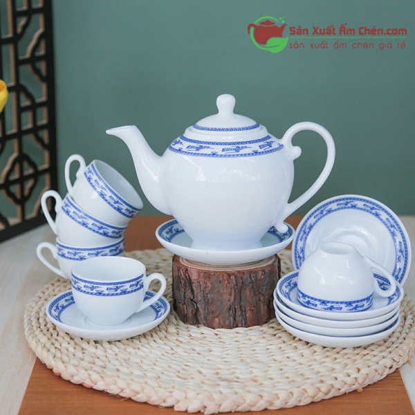 Bộ trà camellia hạc xanh