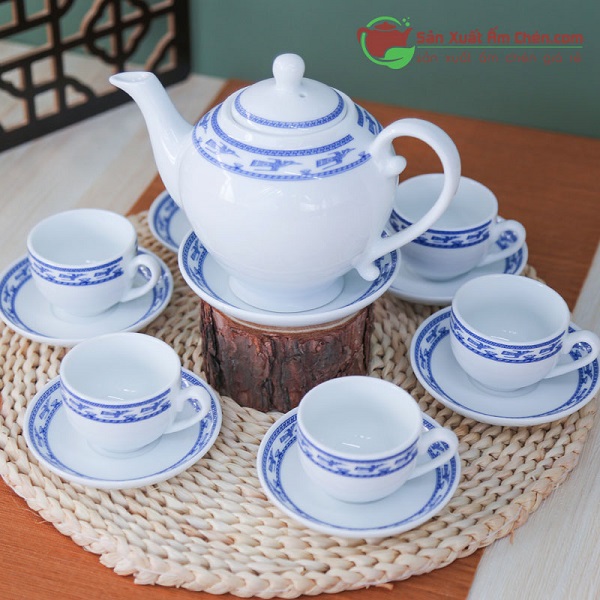 Bộ trà camellia hạc xanh