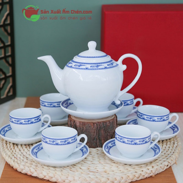 Bộ trà camellia hạc xanh
