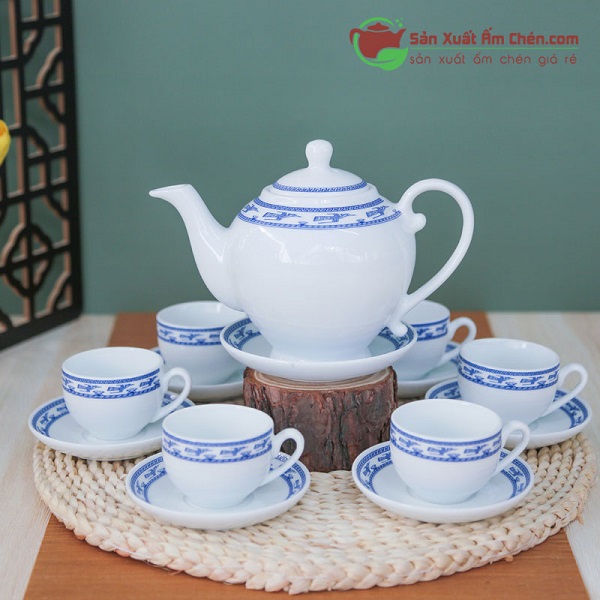 Bộ trà camellia hạc xanh